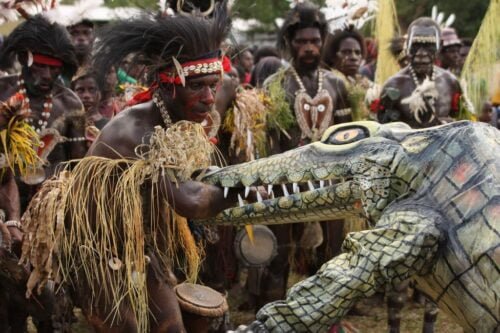 Ambunti Crocodile Festival, in Ambunti, Papua New Guinea
